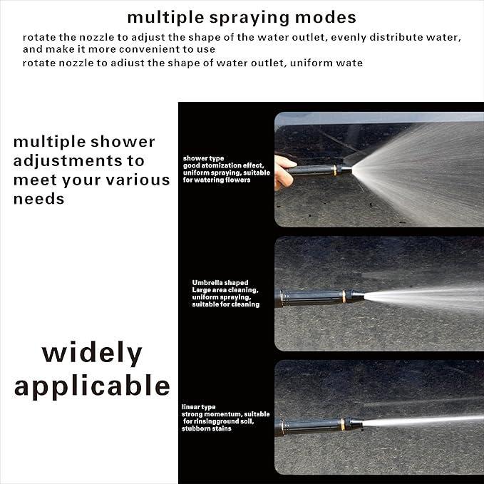 Adjustable Water Spray Nozzle ? Durable Plastic Garden Hose Sprayer (Black, 1 Pc)