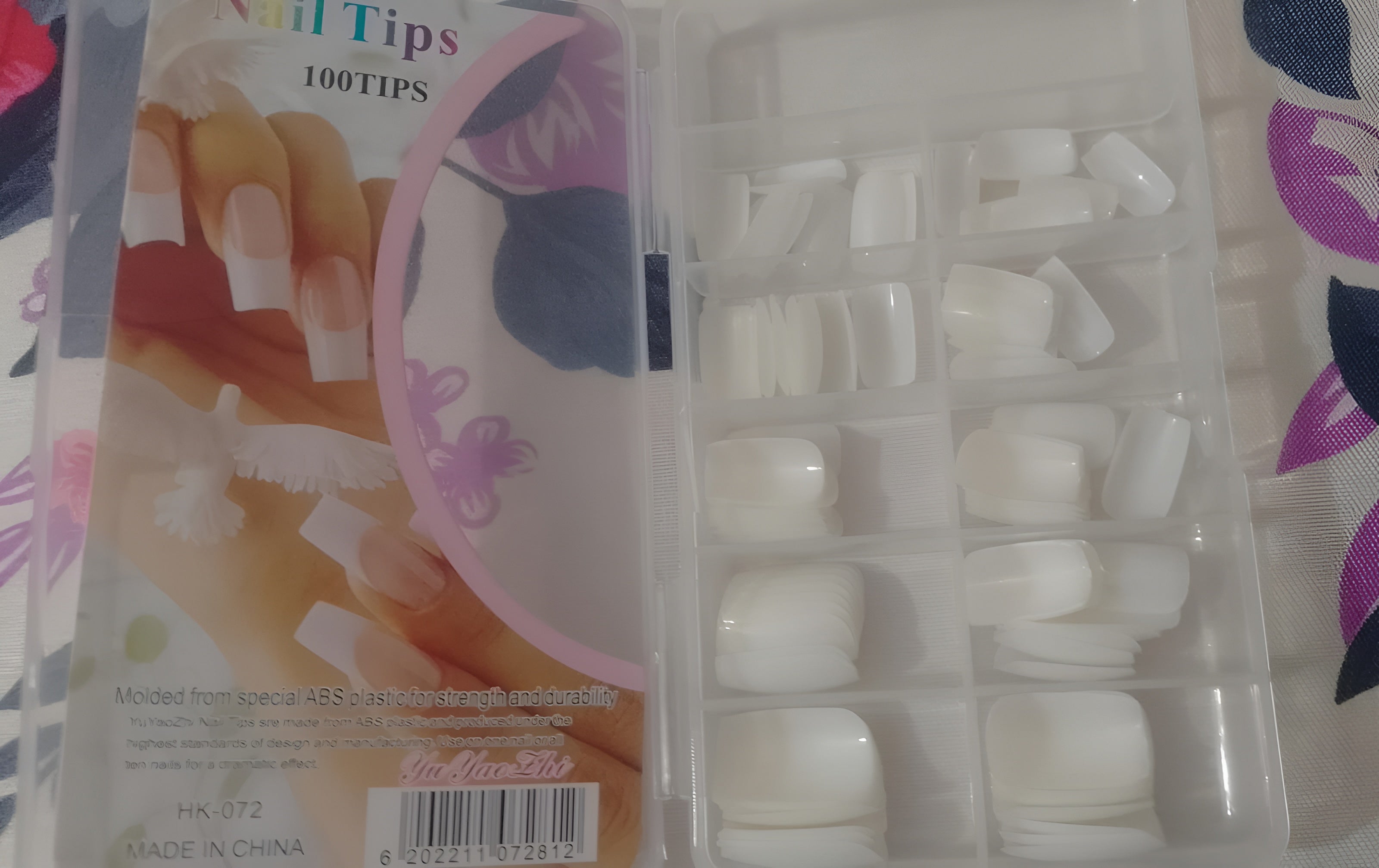 100 Pcs Fake Nails Set ? White ABS Plastic Nail Tips, Durable & Easy-to-Apply, Smooth Finish for DIY Nail Art & Professional Salon Manicure