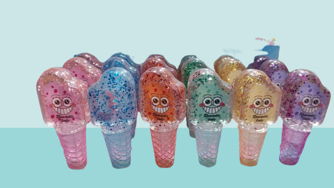 Cute Pack Lip Gloss ? Romantic Lady Clear Pink Gloss with Sparkle