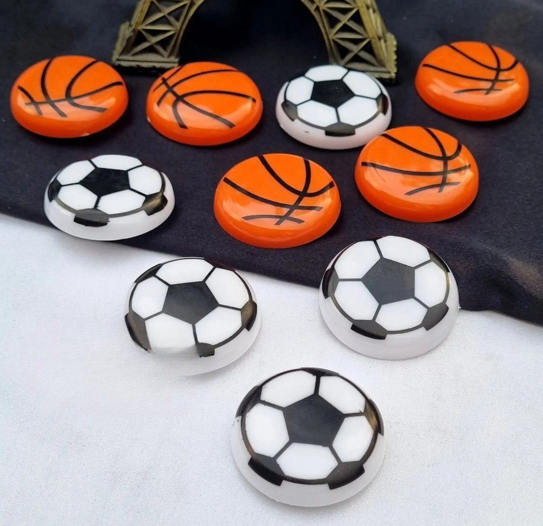 Basketball & Football Refrigerator Magnets ? Set of 10 Durable Sports-Themed Decorative Magnets (1.5 x 1.5 Inches)