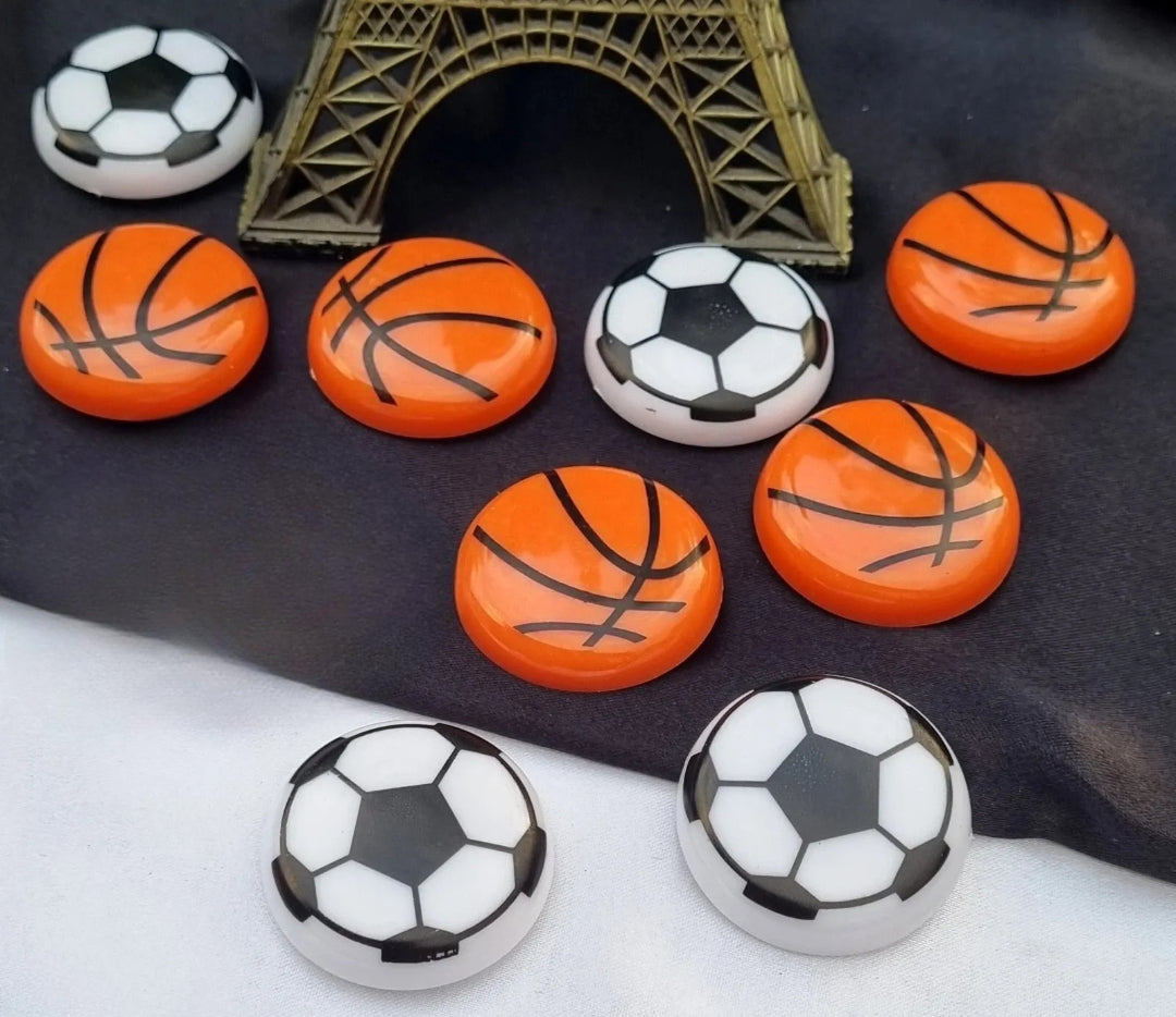 Basketball & Football Refrigerator Magnets ? Set of 10 Durable Sports-Themed Decorative Magnets (1.5 x 1.5 Inches)