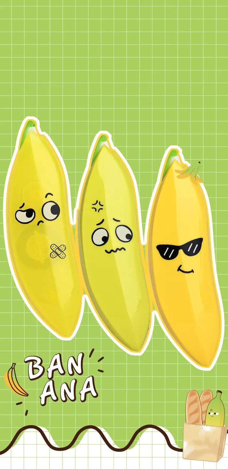 Banana Shaped Correction Tape ? Fun & Portable Eraser Tool for Paper, Labels, and More ? 14cm