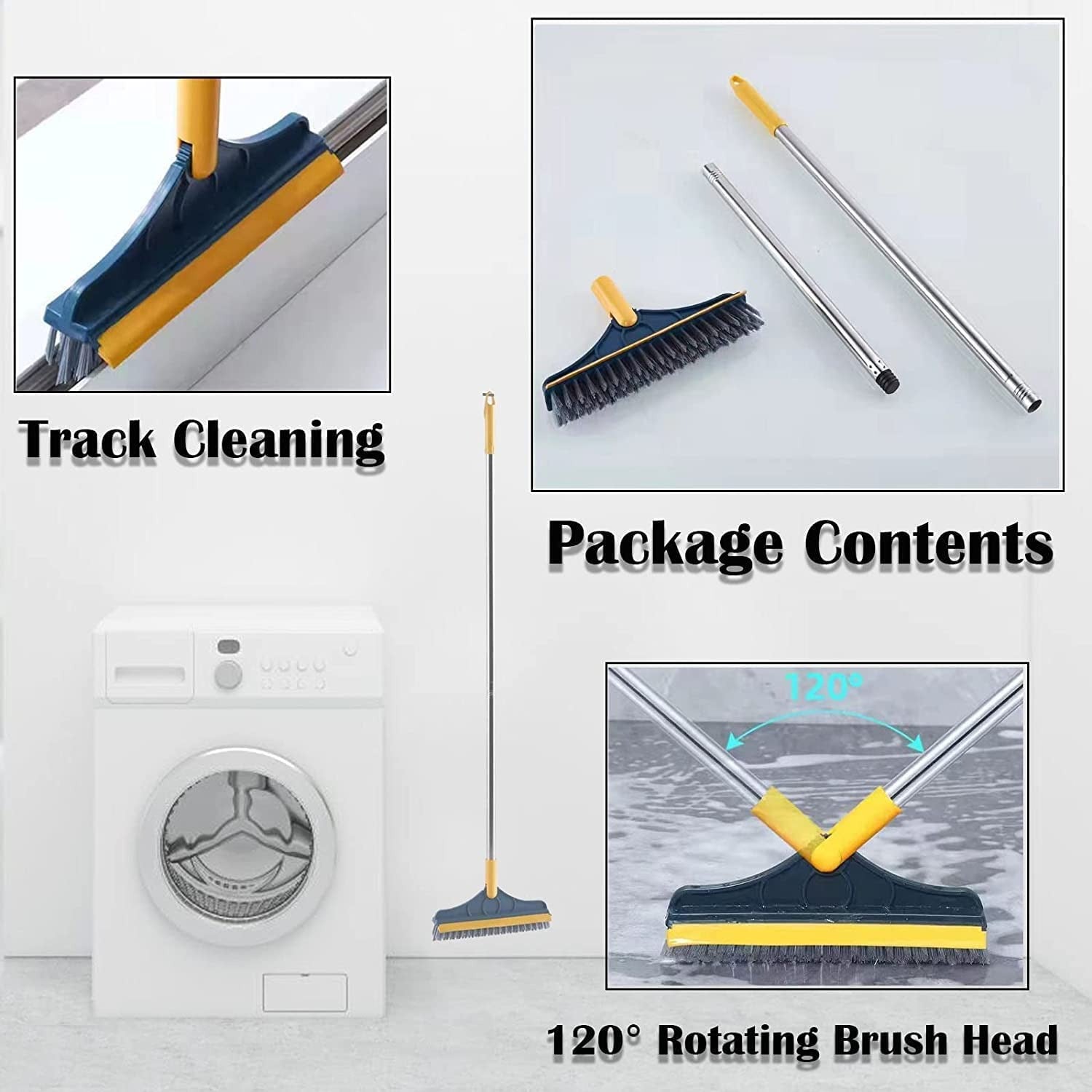 2 In 1 Floor Cleaning Brush Bathroom Tile Windows Floor Cleaning Brush With 120° Rotatable Head ? Multipurpose Bathroom Floor Cleaning Brush ? Floor Brush Scrubber