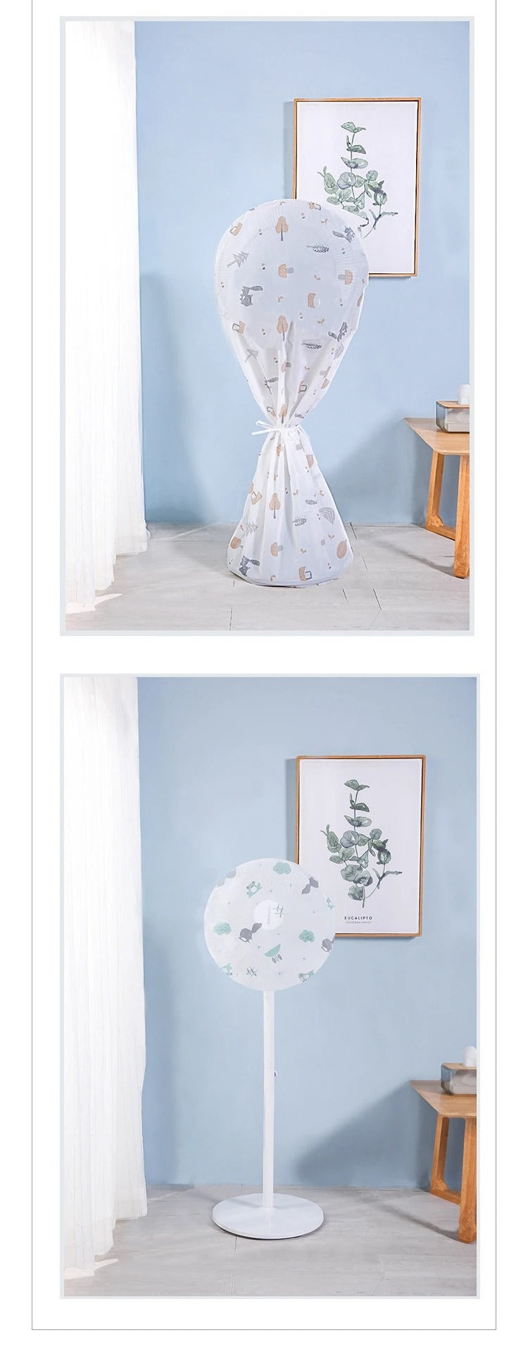 Decorative Fan Cover with Colorful Pattern Design ? Dust Protection & Stylish Room Accent