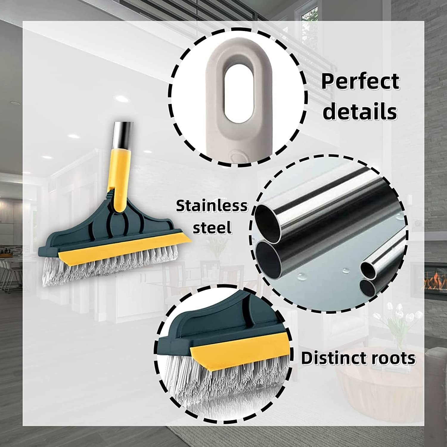 2 In 1 Floor Cleaning Brush Bathroom Tile Windows Floor Cleaning Brush With 120° Rotatable Head ? Multipurpose Bathroom Floor Cleaning Brush ? Floor Brush Scrubber
