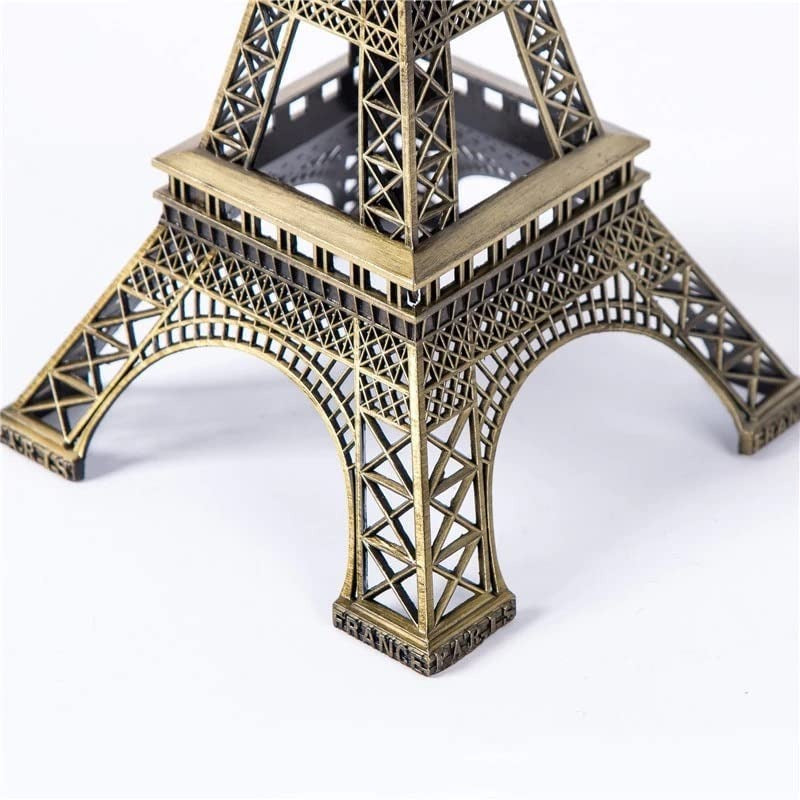 7-inch Eiffel Tower Statue Decor ? Bronze Alloy Metal Paris Souvenir for Home, Office & Events