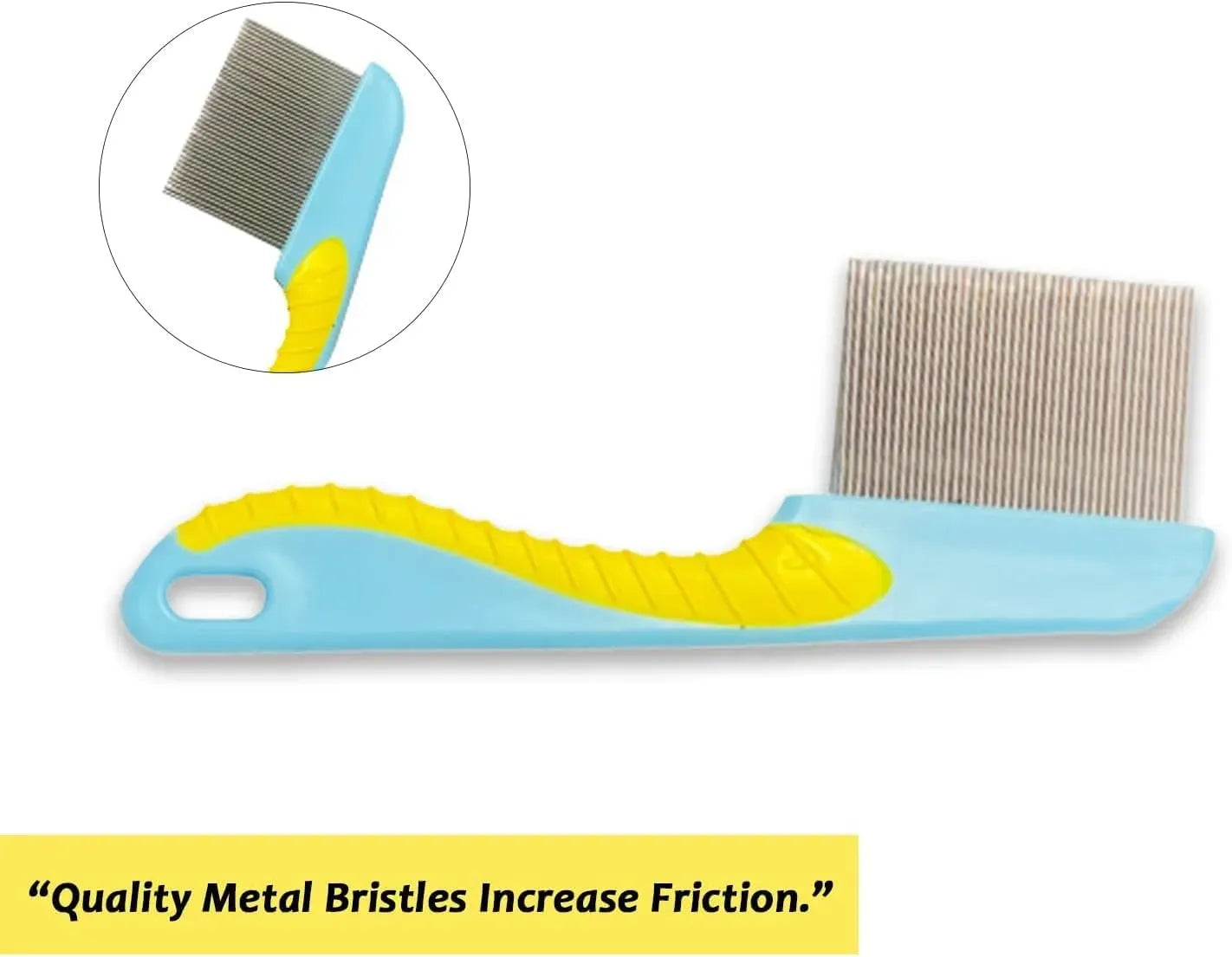 100% Stainless Steel Needles Anti Lice Comb ? Ergonomic Handle, Safe Rounded Tips, Reusable & Clinically Proven for Men & Women (Random color)