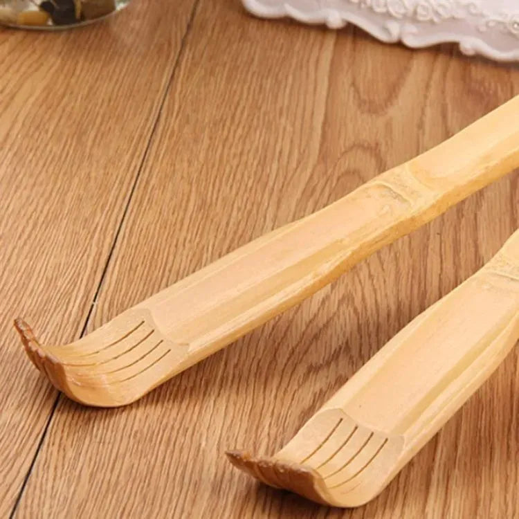 2 Pcs Wooden Back Scratcher & Massage Stick ? Long Handle Backscratching Sticks with Roller for Itch Relief & Body Relaxation