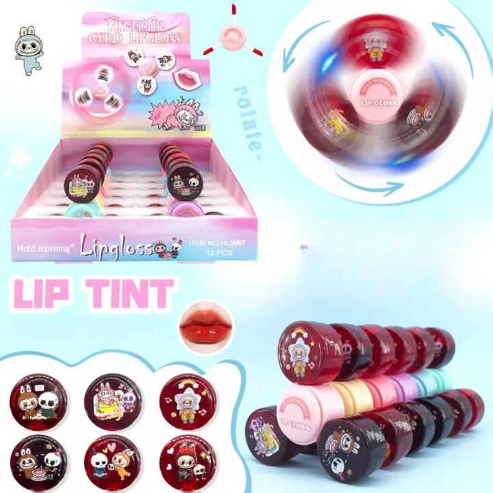 3 in 1 Spinner Lip Gloss/Tint ? Hydrating Liquid Lip Color, Glossy & Vibrant Finish, Multicolor Red Shades, Long-Lasting Shine & Moisturizing Formula