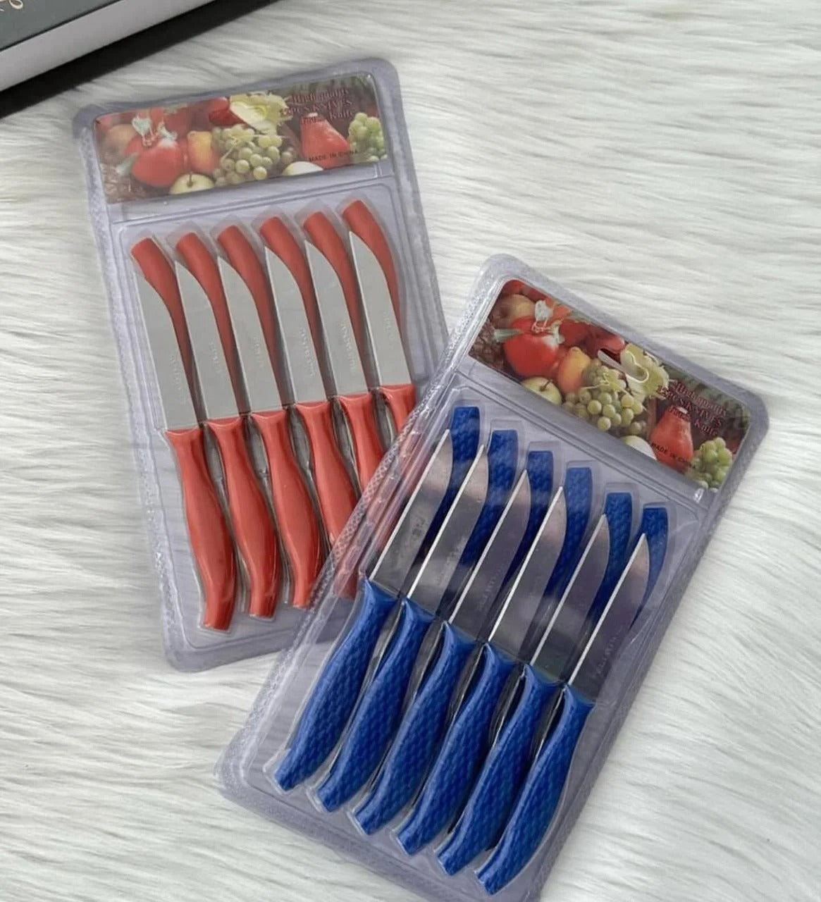 12Pcs Mini Stainless Steel Knife Set ? Compact 14.5cm Carbon Steel Knives for Daily Cutting & Chopping (Random color)