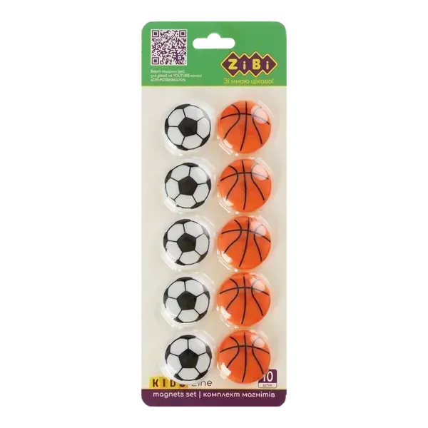 Basketball & Football Refrigerator Magnets ? Set of 10 Durable Sports-Themed Decorative Magnets (1.5 x 1.5 Inches)