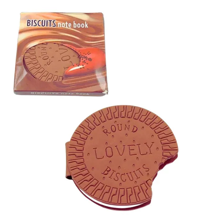 Biscuit Shaped Notebook ? 80 Pages Round Steno Pad for Students, Artists & Kids ? Fun Chocolate Biscuit Design, Portable Memo Notepad for Notes, Sketching, Doodling & Creative Writing
