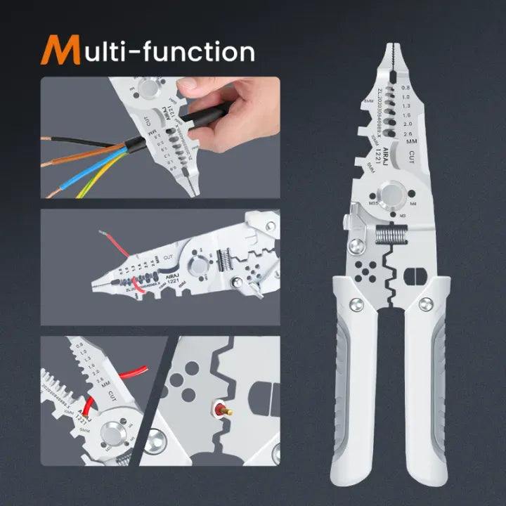 Multi-Function Wire Stripper and Cutter ? 10-in-1 Electrical Tool with Wire Cutting, Stripping, Crimping & Screw Functions