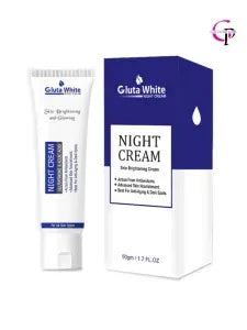Gluta White Night Cream ? Advanced Skin Brightening, Nourishing & Anti-Aging Formula (50ml)