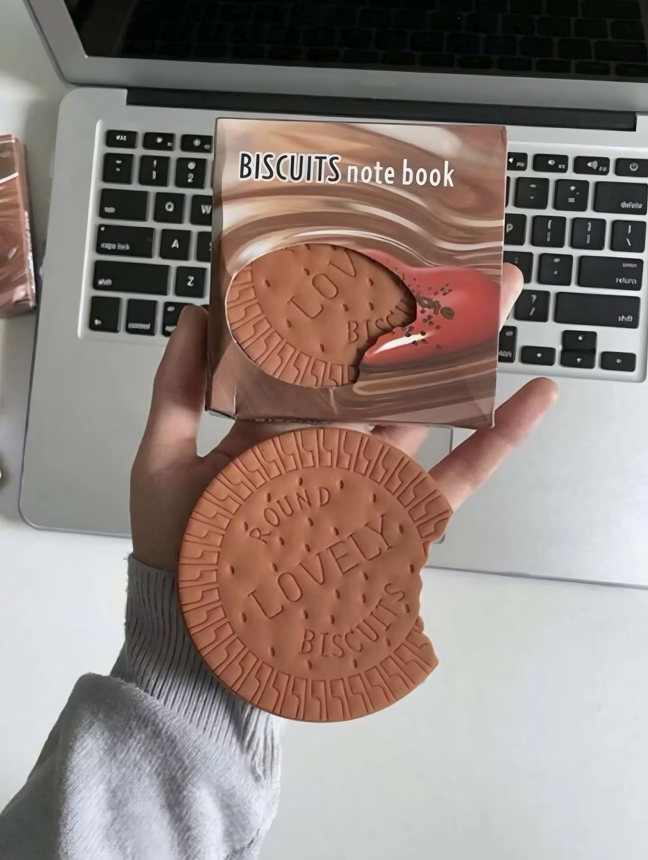 Biscuit Shaped Notebook ? 80 Pages Round Steno Pad for Students, Artists & Kids ? Fun Chocolate Biscuit Design, Portable Memo Notepad for Notes, Sketching, Doodling & Creative Writing