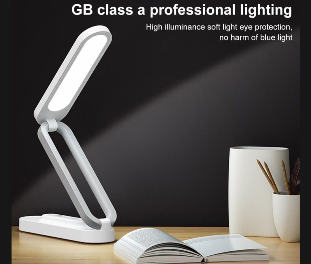 B005 LED Folding Table Lamp ? Rechargeable Stepless Dimmable Desk Light with Type-C Charging & Lithium Battery
