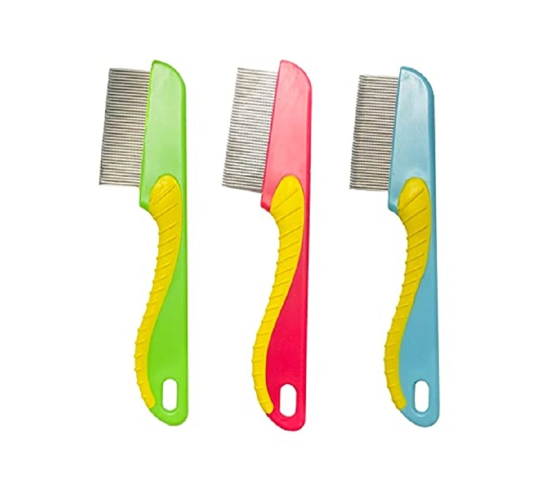 100% Stainless Steel Needles Anti Lice Comb ? Ergonomic Handle, Safe Rounded Tips, Reusable & Clinically Proven for Men & Women (Random color)