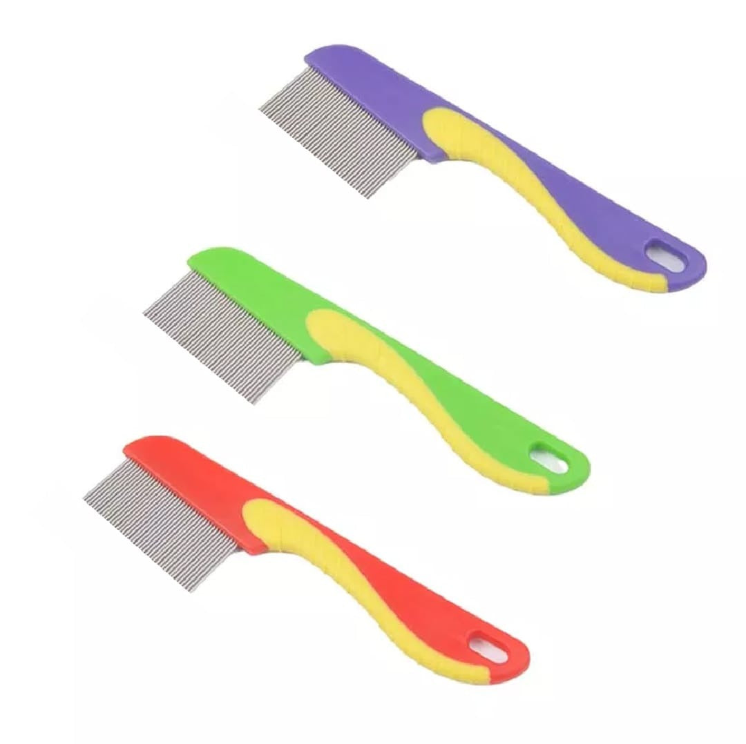 100% Stainless Steel Needles Anti Lice Comb ? Ergonomic Handle, Safe Rounded Tips, Reusable & Clinically Proven for Men & Women (Random color)