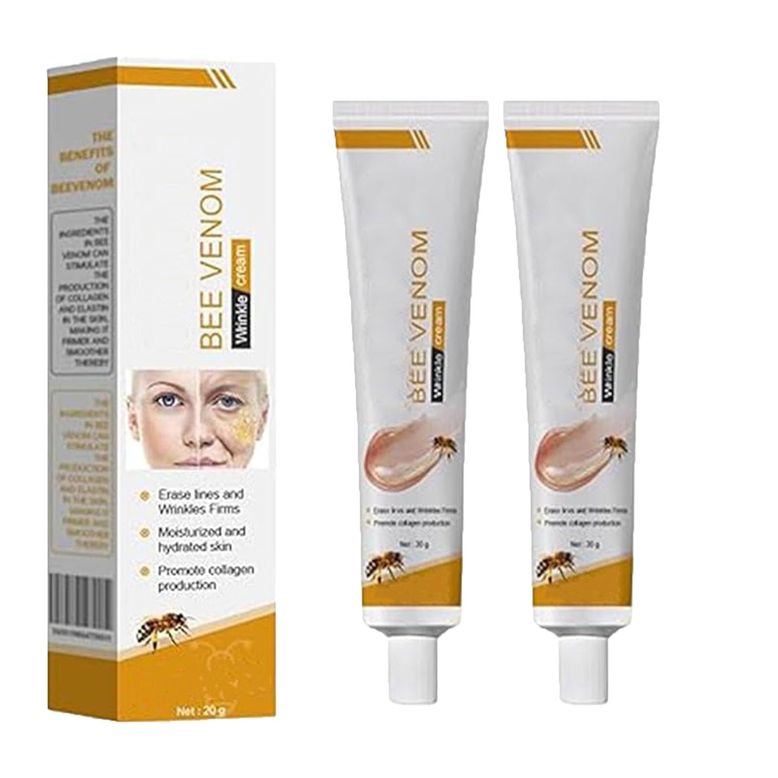 Botox Bee Venom Wrinkle Cream ? Anti-Aging & Moisturizing Formula | Smooth Fine Lines, Hydrate Skin, Boost Collagen (20g)