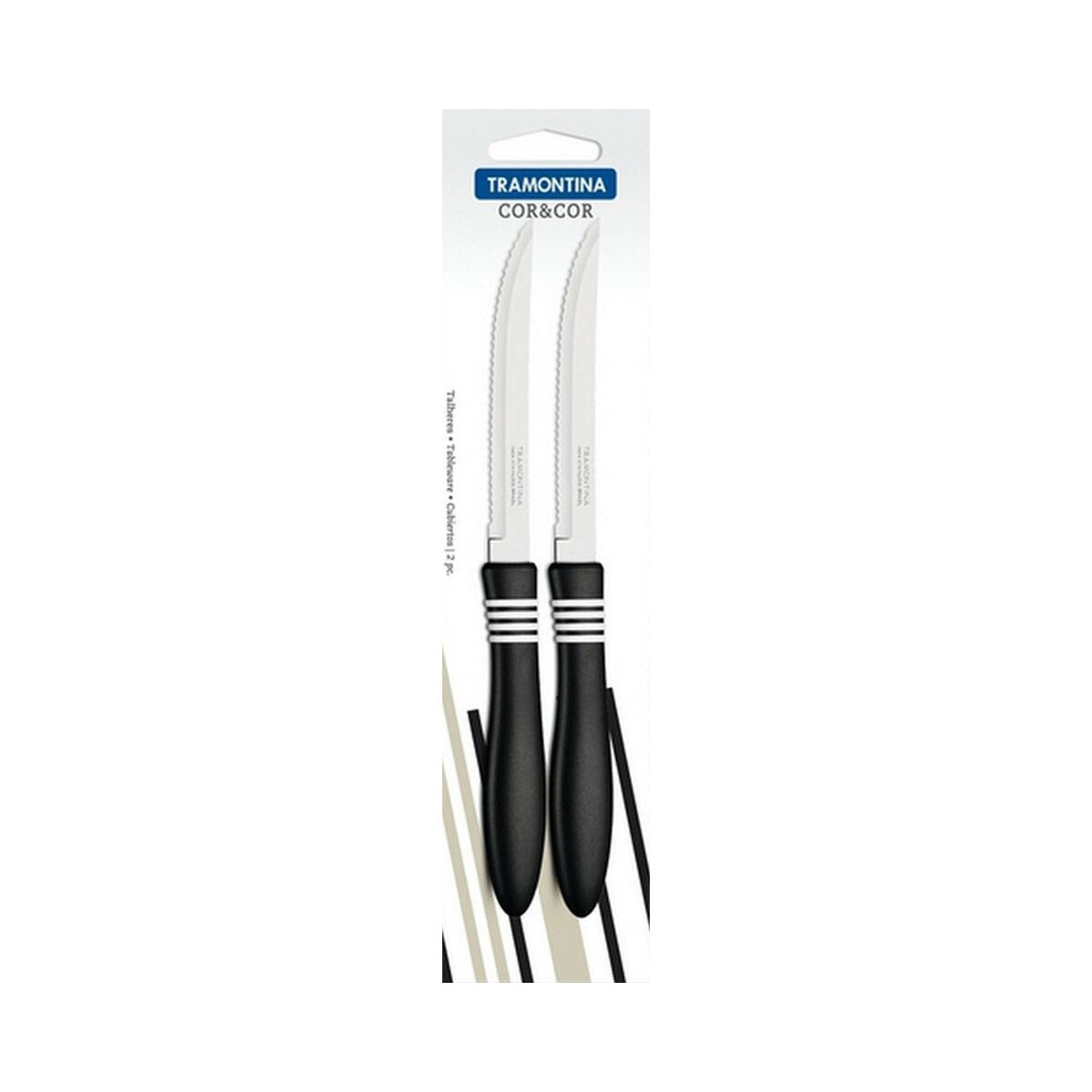 2 Pcs Concord Stainless Steel Kitchen Knife ? Multipurpose Table Knife with Serrated Edge, 12 cm (Random color)