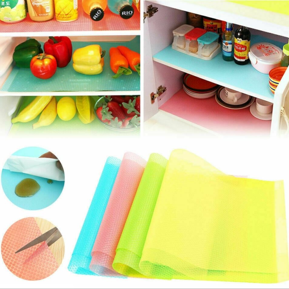 Anti-Slip Fridge Sheet Roll ? 45x150cm ? Spill-Proof Refrigerator Liner for Organized Shelves (Random color)