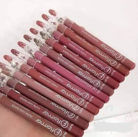 Flormar Waterproof Lip Pencil Set of 12 ? Long Lasting, High Quality Lip Liners in Assorted Shades Brown, Pink, Light Brown, Bronze Skin, Arabian Bronze, Metallic Bronze, Peanut Brown, Chocolate Brown, Coffee, Light, Medium, Orange
