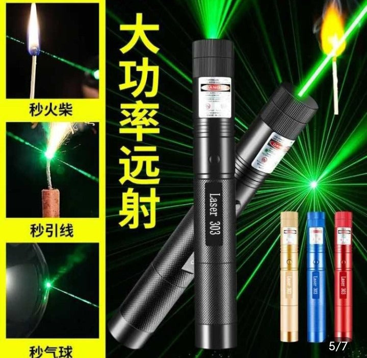 High-Power 303 Green Laser Pointer with Adjustable Focus ? Rechargeable 3.7V Battery, Charger & Safety Lock ? Rechargeable Green Laser Light, Green Laser Pointer, Green Beam Light