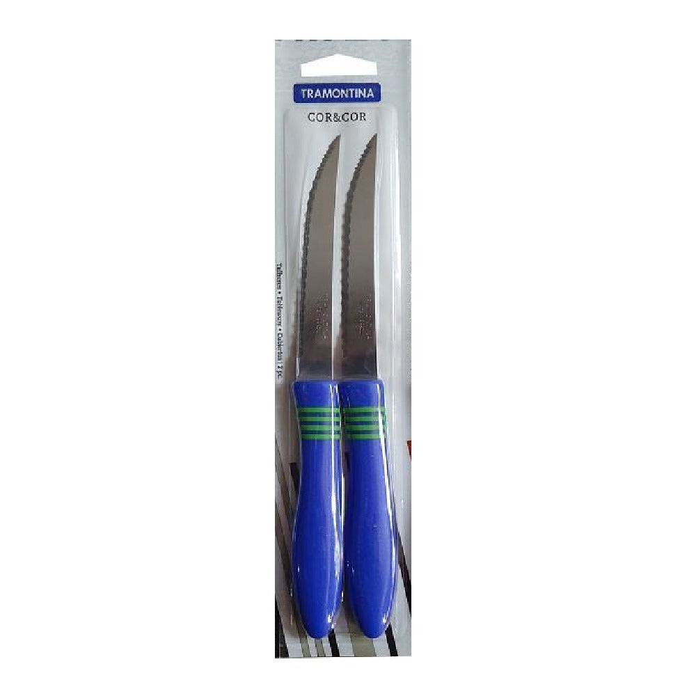 2 Pcs Concord Stainless Steel Kitchen Knife ? Multipurpose Table Knife with Serrated Edge, 12 cm (Random color)