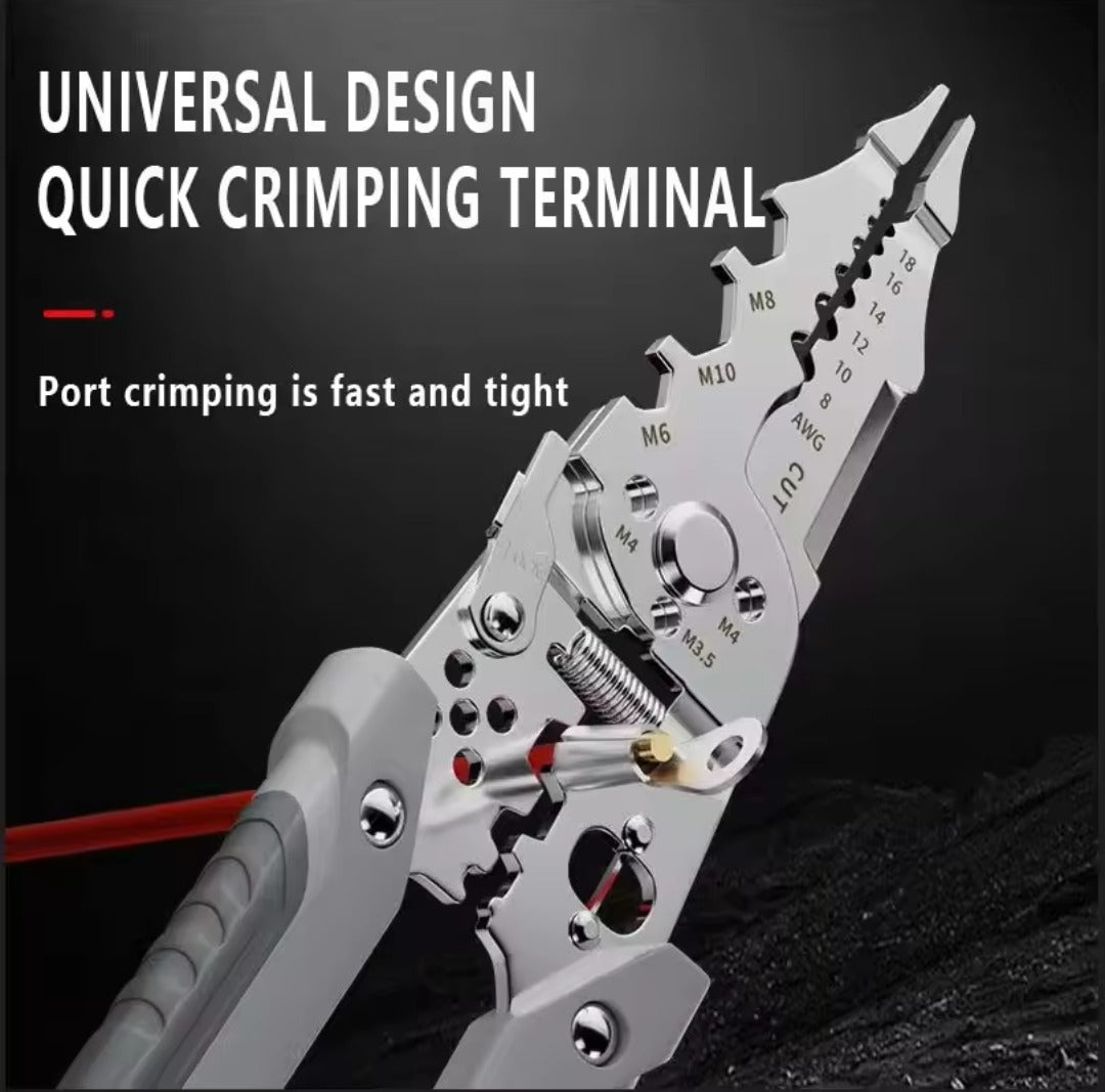 Multi-Function Wire Stripper and Cutter ? 10-in-1 Electrical Tool with Wire Cutting, Stripping, Crimping & Screw Functions