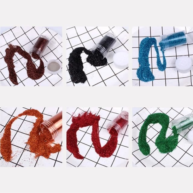 Glitter Powder Bottle Set ? Pack of 12 Different Colors, High-Quality Craft Glitter for DIY, Nail Art, and Decorations