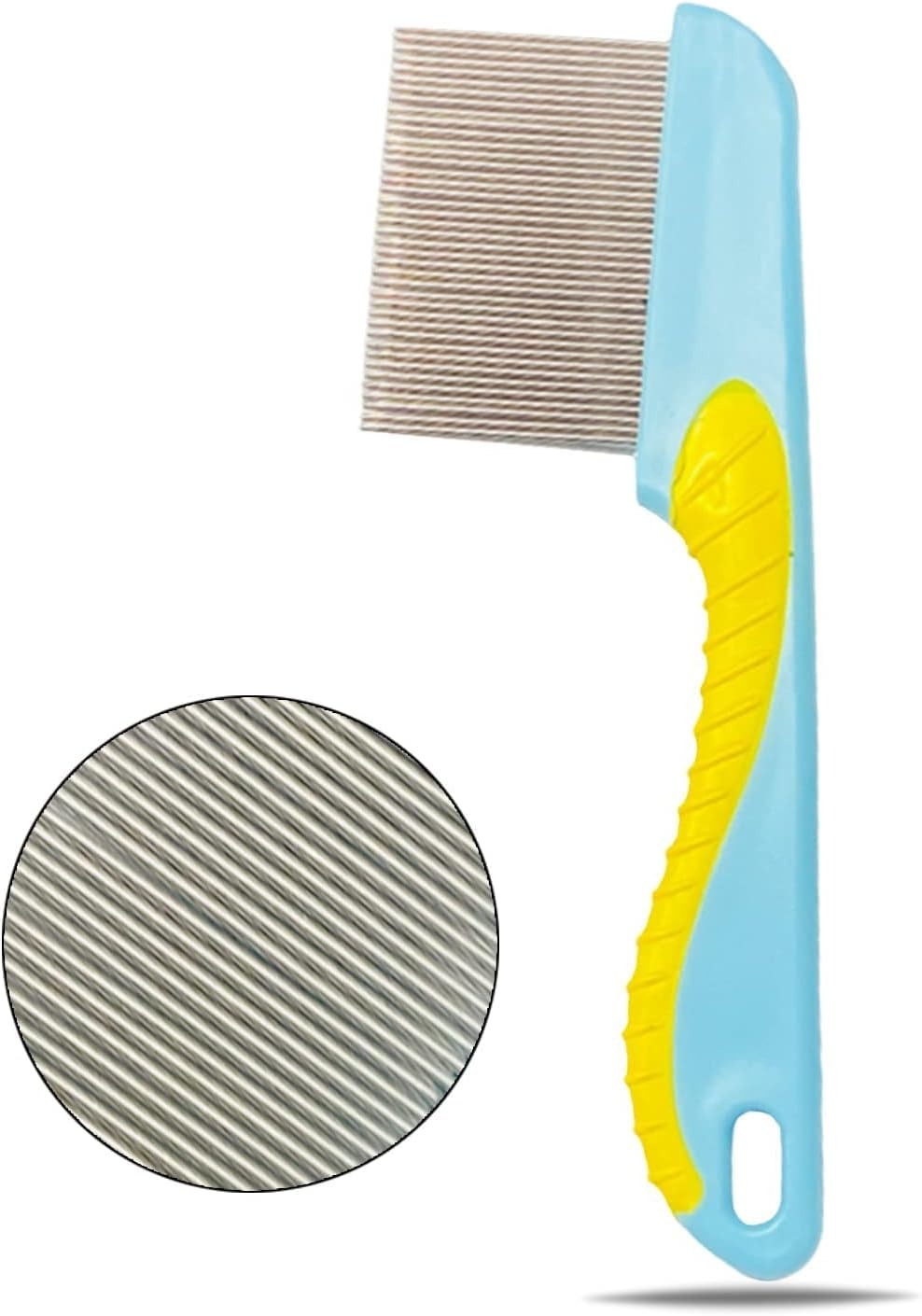100% Stainless Steel Needles Anti Lice Comb ? Ergonomic Handle, Safe Rounded Tips, Reusable & Clinically Proven for Men & Women (Random color)