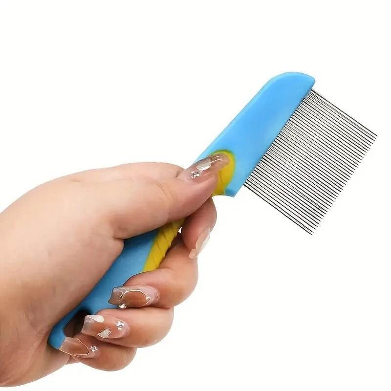 100% Stainless Steel Needles Anti Lice Comb ? Ergonomic Handle, Safe Rounded Tips, Reusable & Clinically Proven for Men & Women (Random color)