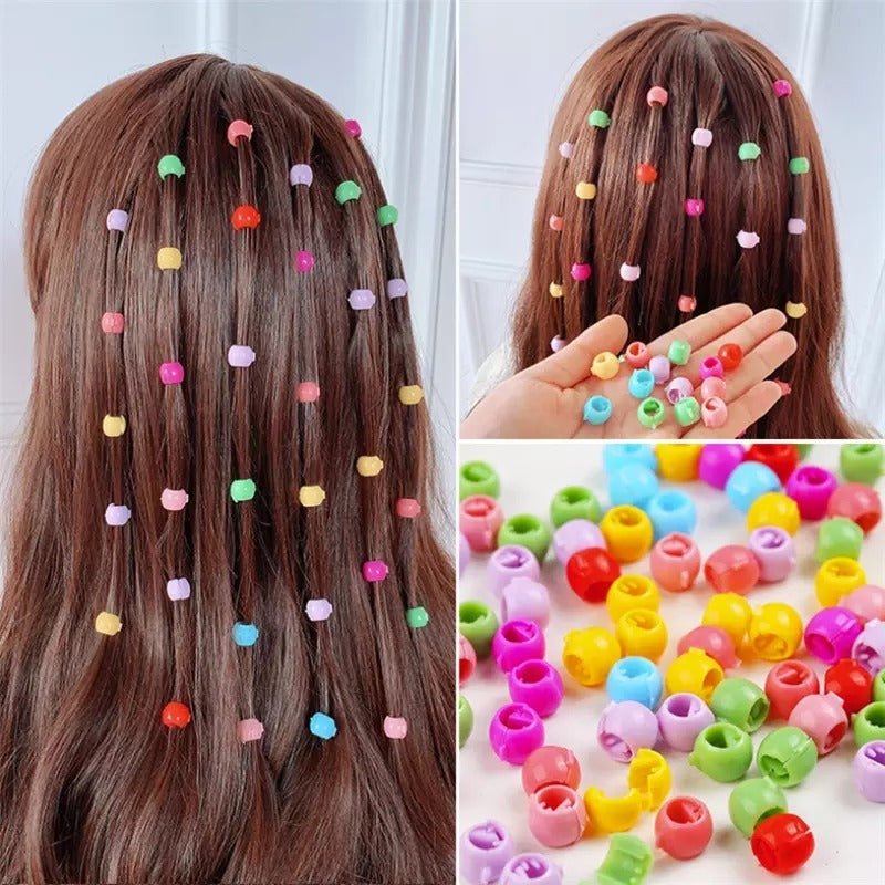 30 PCS Baby Girls Hairpins ? Cute Candy Color Mini Hair Clips & Hair Braids Beads Set (Random Color)