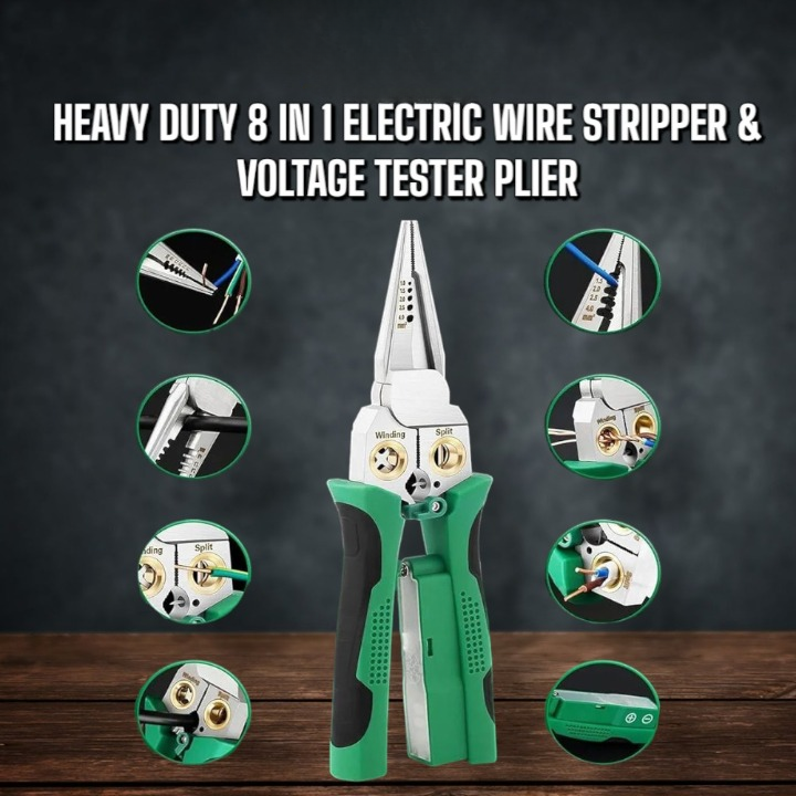 8-in-1 Wire Stripper & Voltage Tester ? Multi-Purpose Electrical Tool for Professionals