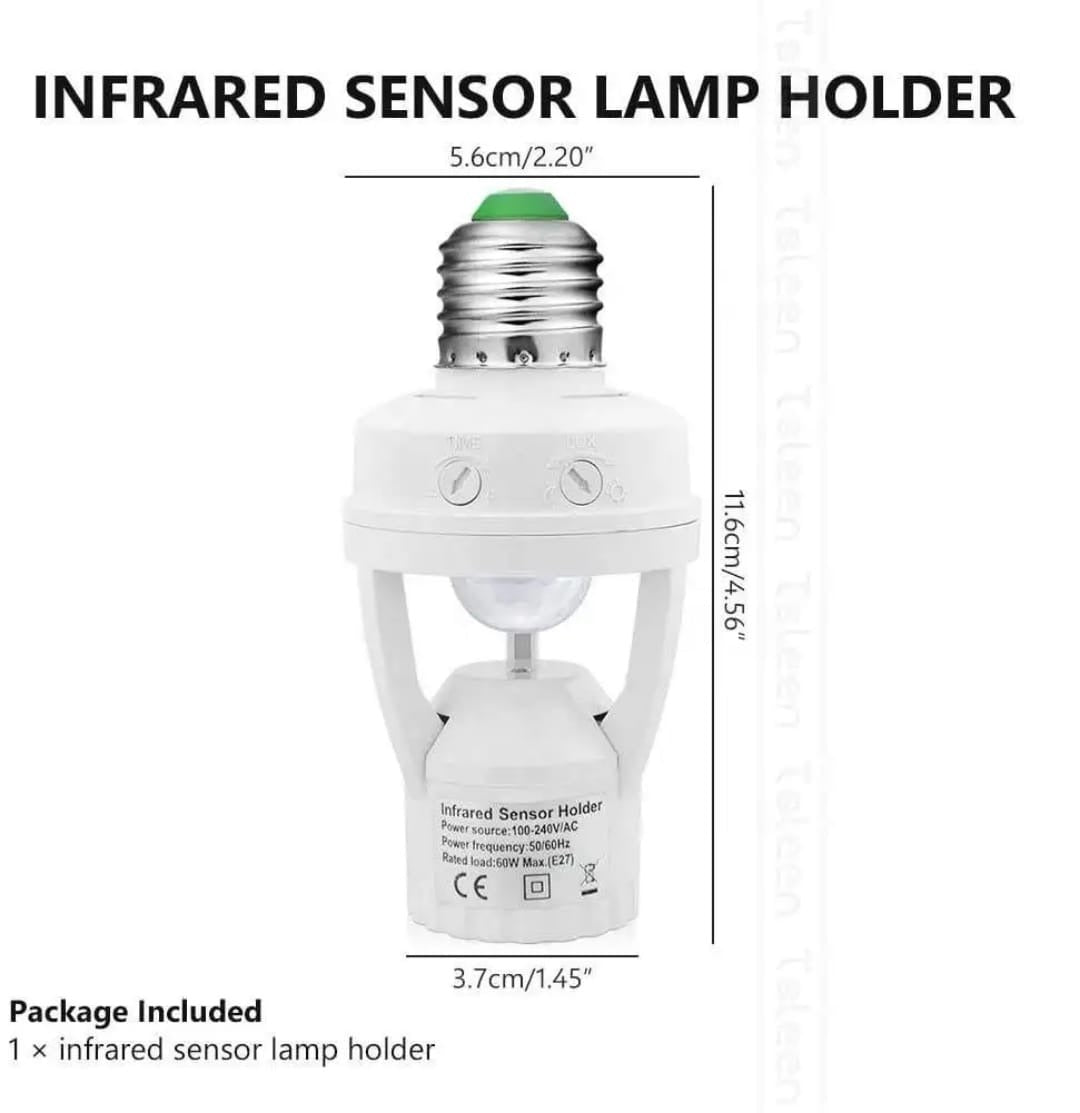 Infrared Motion Sensor Lamp Holder ? 360° Smart Light Socket with Automatic On/Off Detection