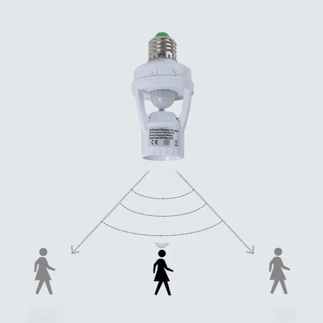 Infrared Motion Sensor Lamp Holder ? 360° Smart Light Socket with Automatic On/Off Detection