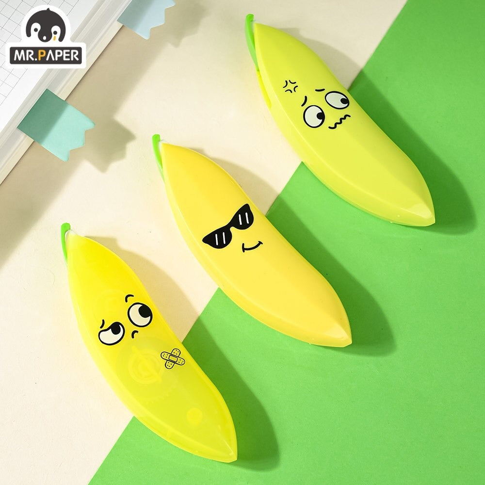 Banana Shaped Correction Tape ? Fun & Portable Eraser Tool for Paper, Labels, and More ? 14cm