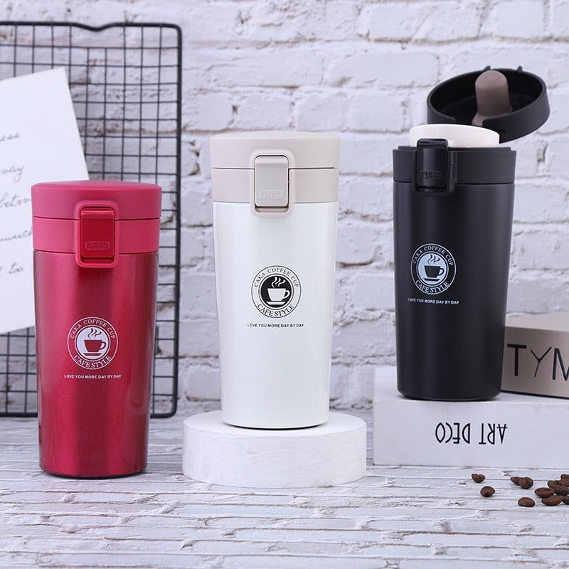 Hot & Cold Stainless Steel Vacuum Flask ? 380ml | Double Wall Insulated Water Bottle | Leakproof Coffee & Tea Thermos Travel Mug (Random Color)