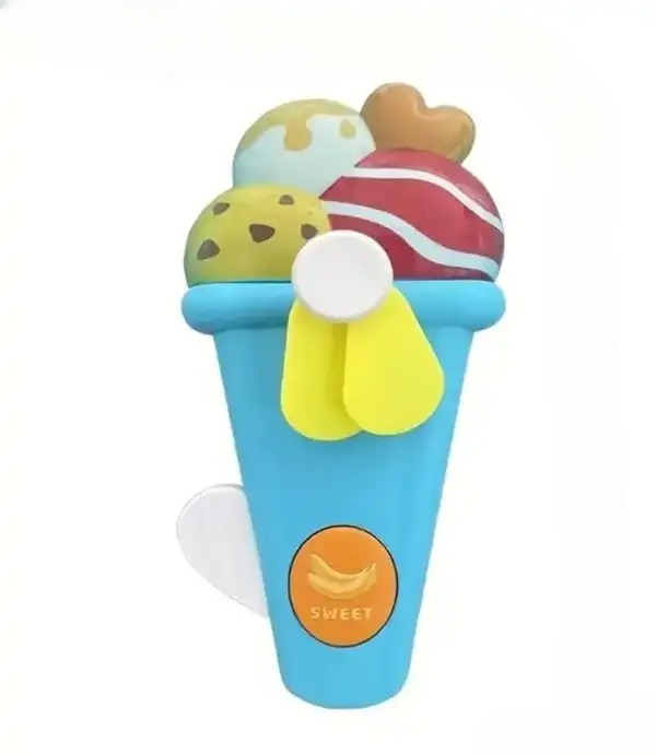 Handheld Ice Cream Cone Toy Fan for Kids ? Cute Cartoon Design, Safe Soft Blades, Portable Mini Fan for Summer Play & Cooling (Random Color)