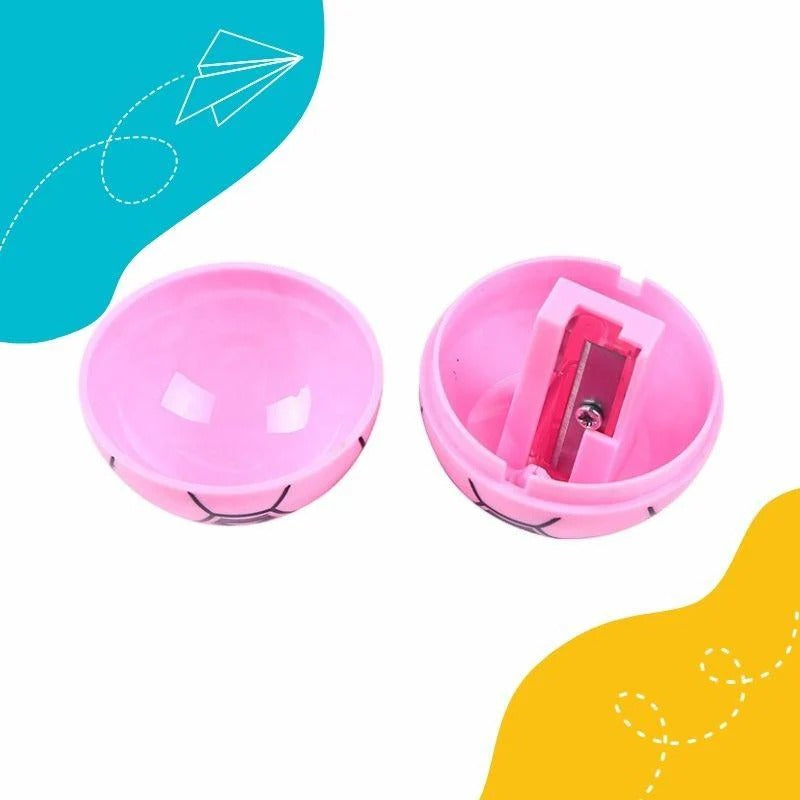 Football Shape Pencil Sharpener Set ? Pack of 12 | Fun & Durable Stationery for Kids, Students, and Office Use | Compact & Easy to Use Sharpeners (Random Color)