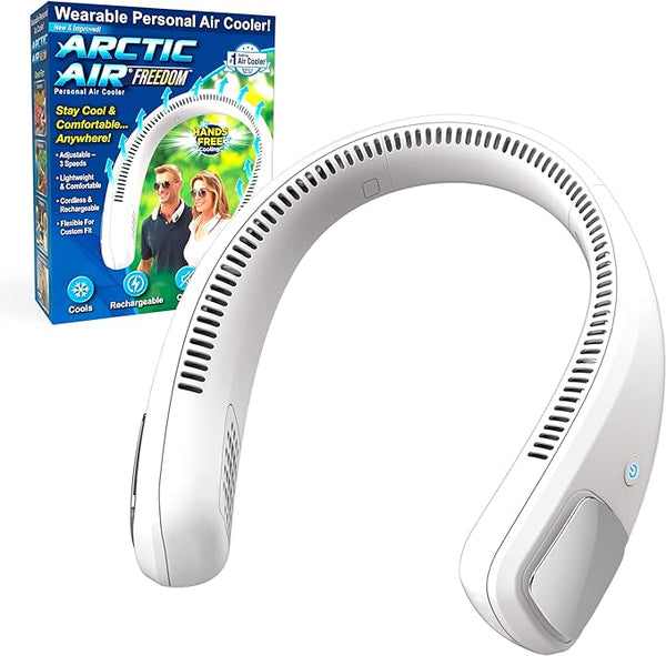 Neck fan - Wearable Air Cooler &amp; Purifier - Arctic Air Freedom - 3-Speed Neck Cooler, Small Fan for Outdoor &amp; Indoor Use, USB-Rechargeable Fan ( Random Color )