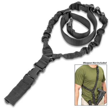 Durable Tactical Rifle Sling for Hunting &amp; Training ? Adjustable, Bungee, Quick Detach