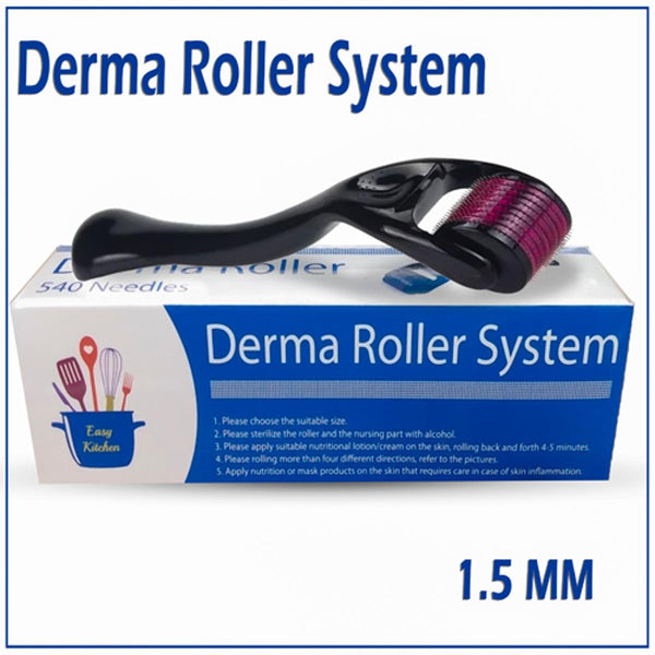 Derma Roller Facial &amp; Hair Therapy Microneedle Hair Regrowth Beard Growth Anti Hair Loss Treatment Thinning ( 1.5mm )