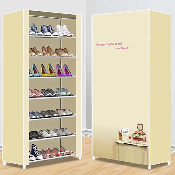 8 Layer Portable Dustproof Shoe Rack Shoe Rack Storage Closet Household Shoe Storage Rack Storage Cabinet (Random Color)