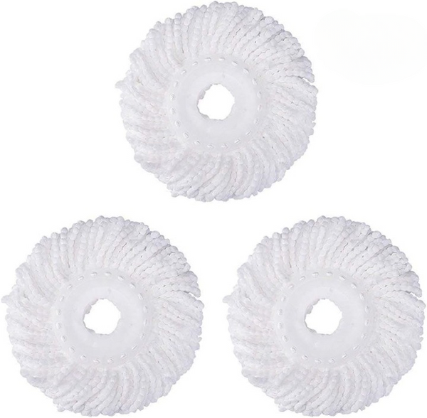 (PACK OF 3)Spin Mop Refill - Extra Head, Additional Microfiber Mop Round Shape Mop Heads