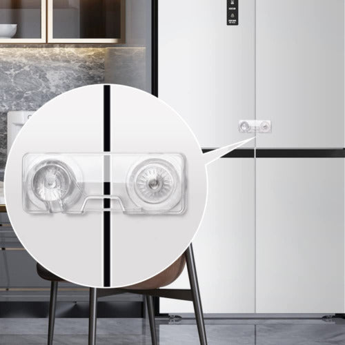 Transparent Black and White Lock Childproof Transparent Refrigerator Lock, Baby Safety French Fridge Door Lock, Freezer Lock, Invisible Cupboard Lock (Random Color)