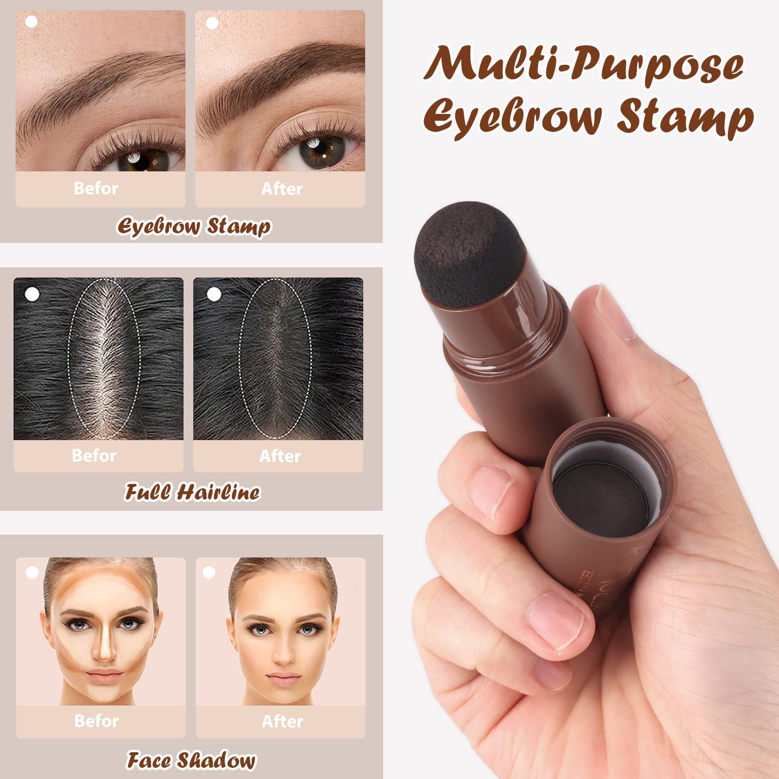 Dual-Use Eyebrow Stamp and Hairline Shading Powder ? Instant Fill &amp; Define
