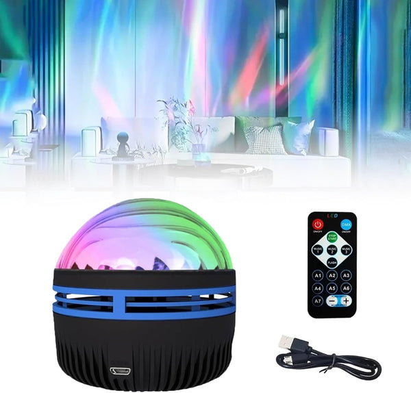 LED Starry Galaxy Projector Night Light Rotating Star Moon Lamp Bedroom Aurora Projector Light Atmosphere Decor Lamps Gift Light ( With Remote )