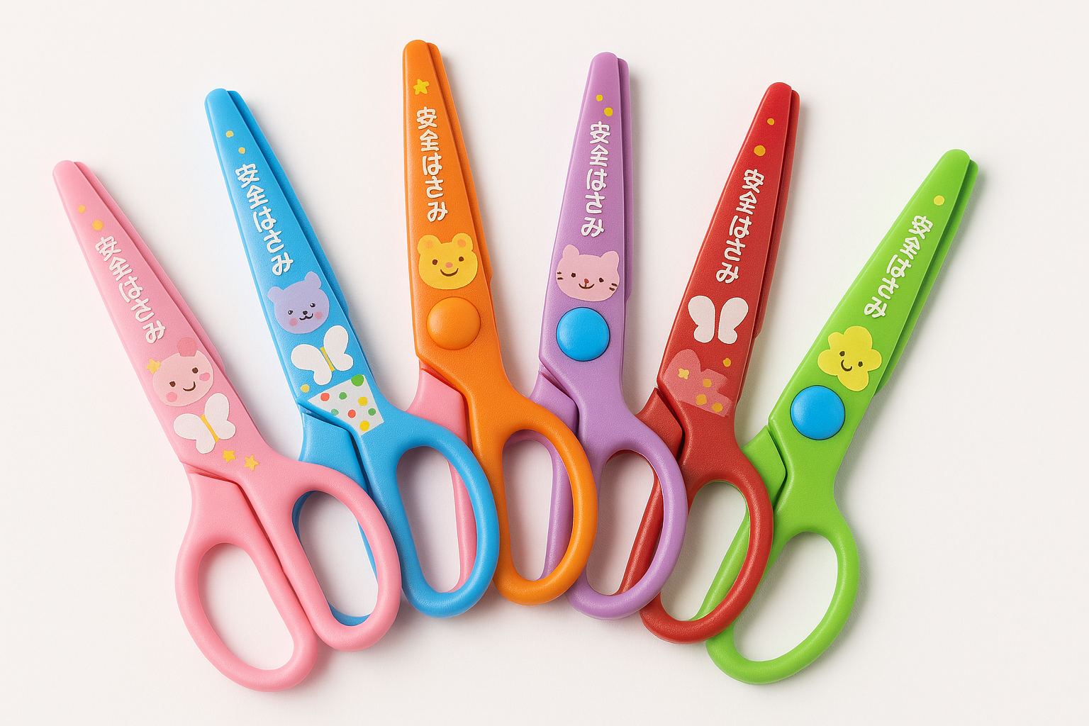 Set of 6 Multistyle Children Safety Scissors ? All Plastic Toddler Craft Scissors with Round Tips for School &amp; DIY
