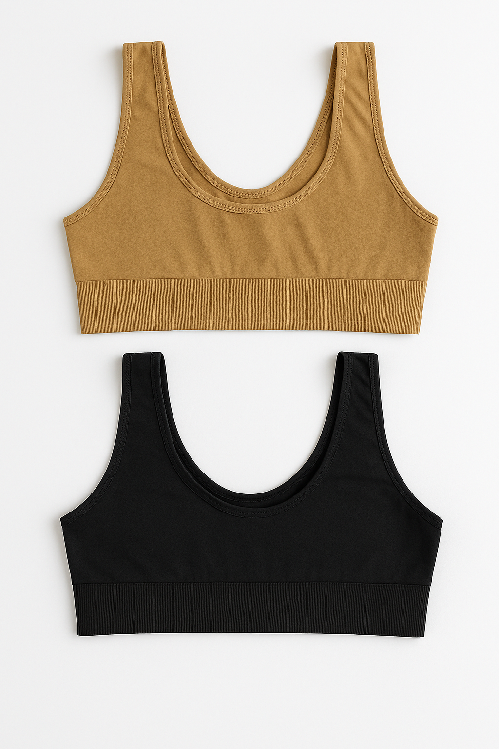 Women's Lycra Sports Bra Set ? Black &amp; Skin | Ideal for Gym, Yoga &amp; Daily Comfort (Pack of 2)